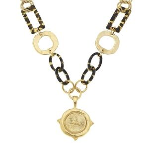 Stylish Gold and Black Necklace
